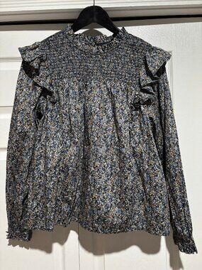 Gap Smocked Ruffle Top Size Small